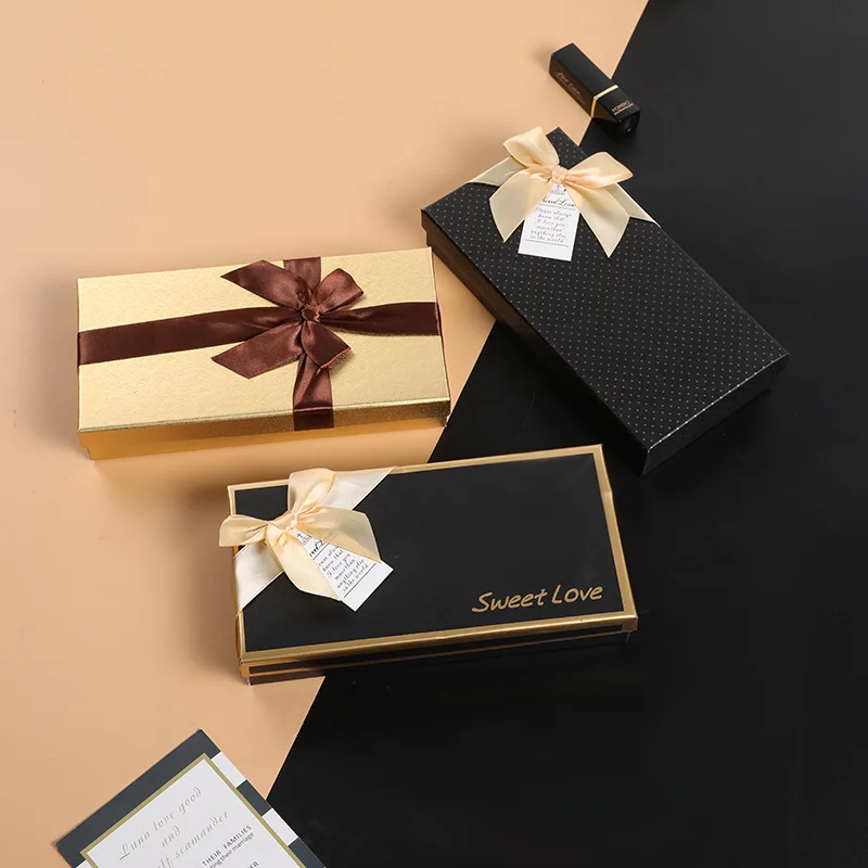 Custom Chocolate Bow Brown Satin Ribbon Bows with Adhesive and Elastic band for Chocolate Box and Bags