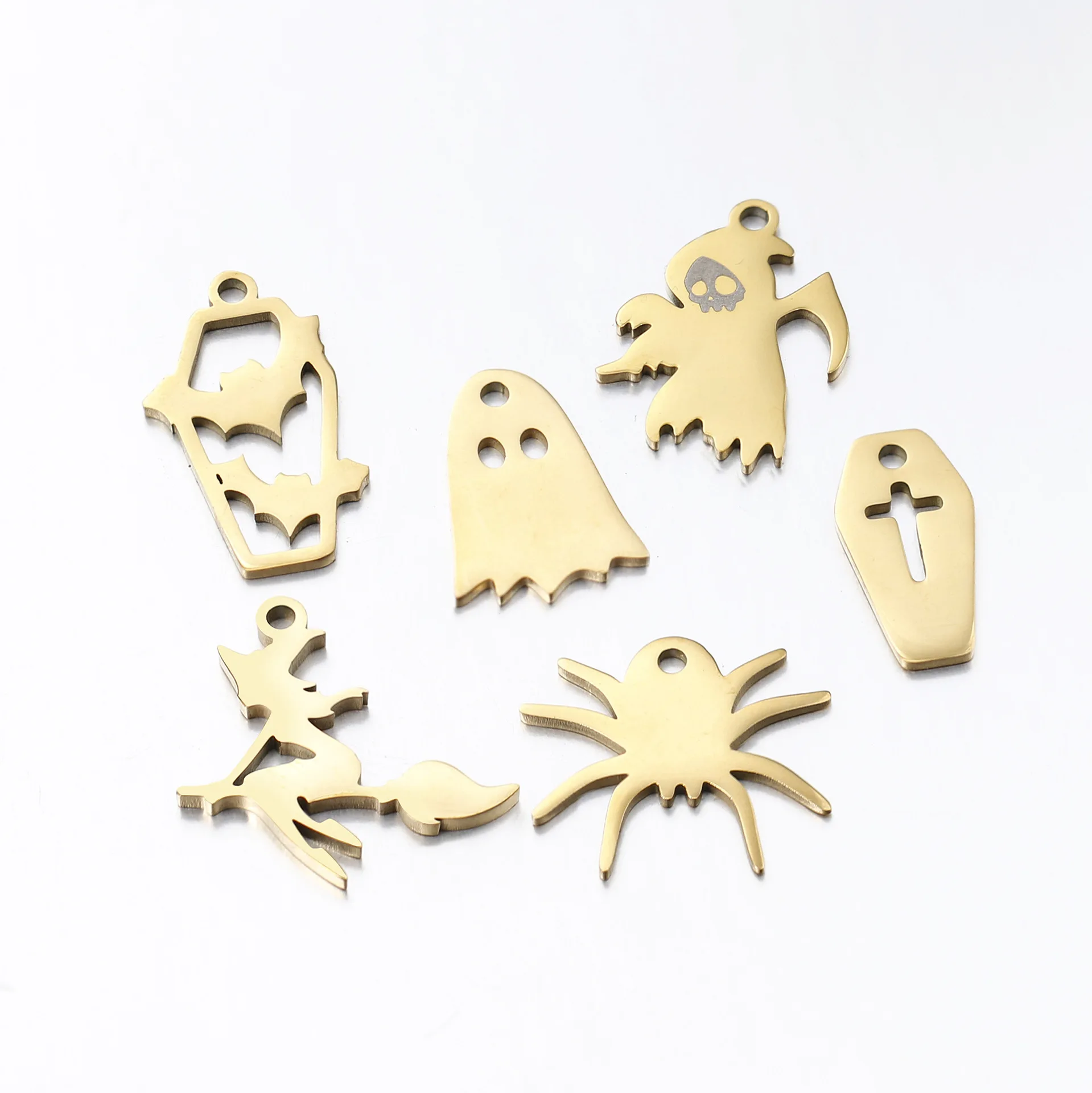 Stainless steel jewelry pendant Halloween ghost bat spider pendant handmade jewelry DY accessories