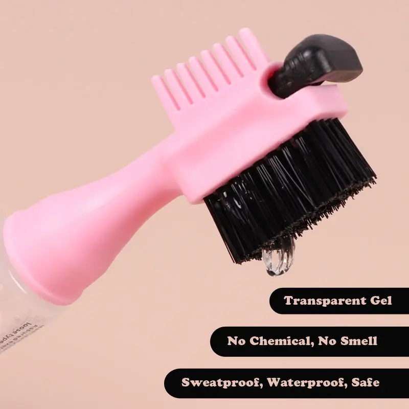 Private Label Baby Hair Edge Control Gel Brush 3 In 1 Strong Hold Baby Hair Brush Comb With Gel