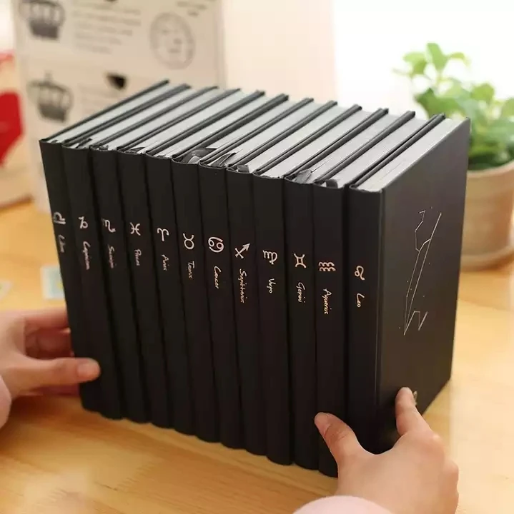 School Stationery  Supplier  Black stationery paper hardcover school custom 12 constellations exercise notebooks