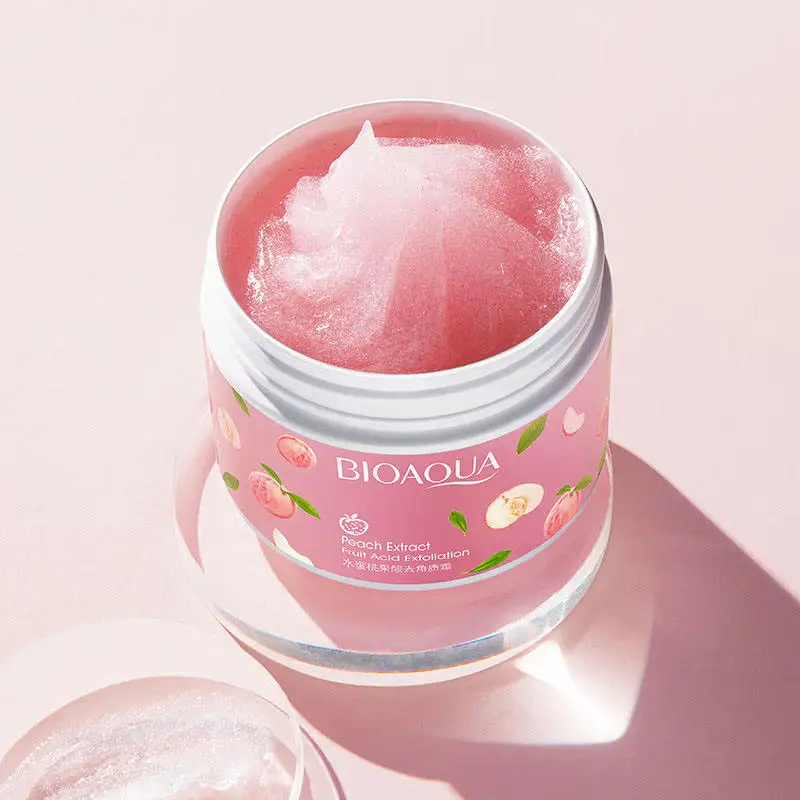 Bioaqua Peach Gel Scrub Extract Scrubbing Gel Peach Extract Fruit Acid Exfoliation Body Face Scrub Gel