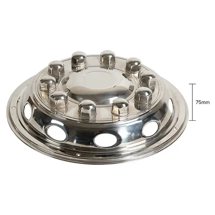 Customized Wheel Cover Truck Parts 22.5 Inch Mirror Polished Stainless Steel Wheel Simulator For European Truck