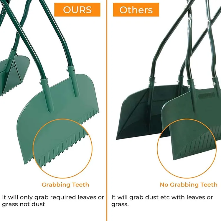 Green Long Handled Leaf Grabber rake Heavy Duty Easy Pick Up Leaf Picker Garden Grabber for Gathering Leaves Grass Cuttings