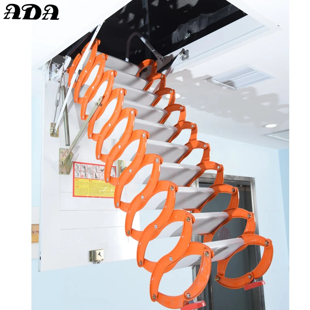 Неэлектрическое ручной телескопический выдвижной Лофт лестницы чердак складная