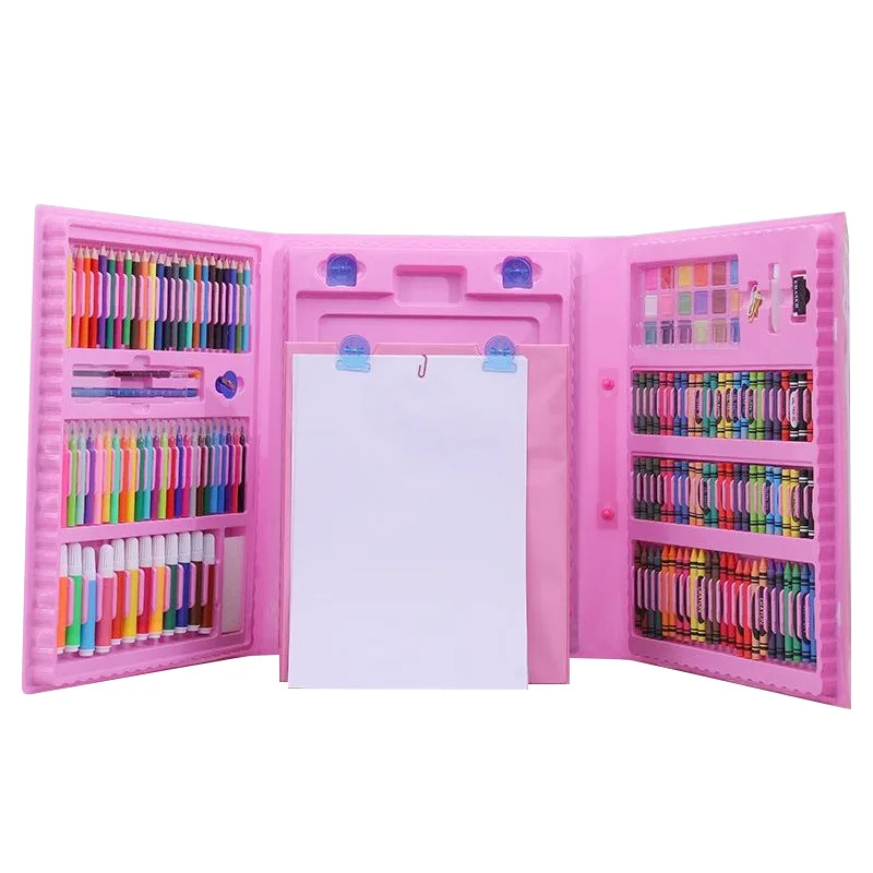 Горячая распродажа 42/68/86/150/168/176/208 шт набор картин принадлежности для рисования акварельными красками и гуашью, кисточка для ручка дети стационарный набор