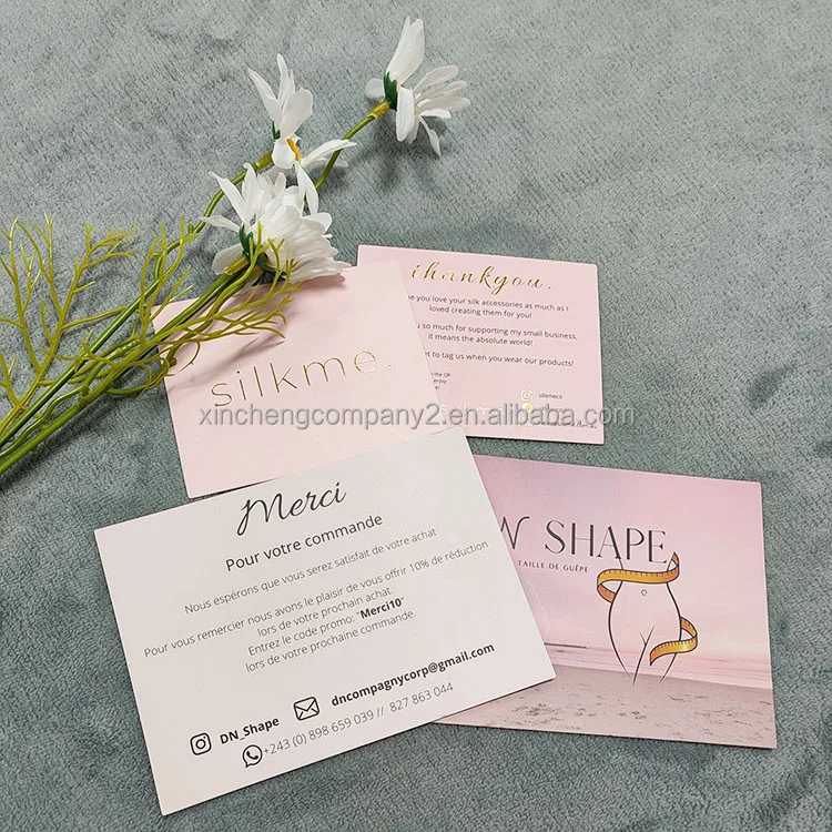 Customized Colorful paper Thank You Cards, Custom paper Cards, business cards