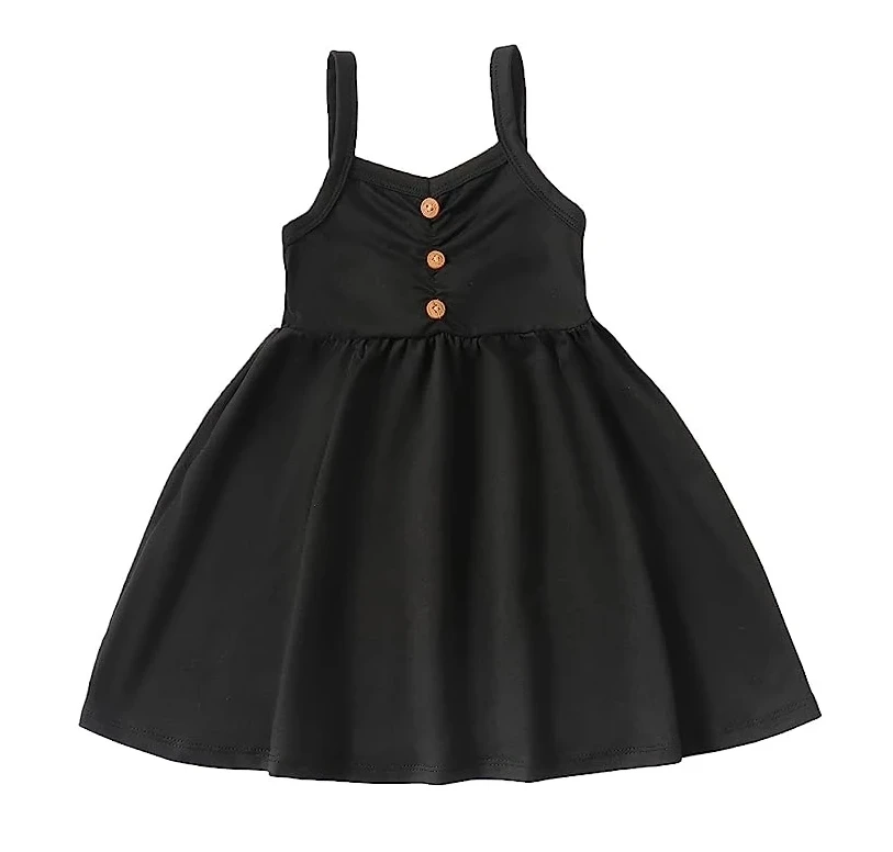 2024 High quality vintage elegant cotton A-Line Baby Girl Sleeveless Casual Style sustainable A-Line casual dresses