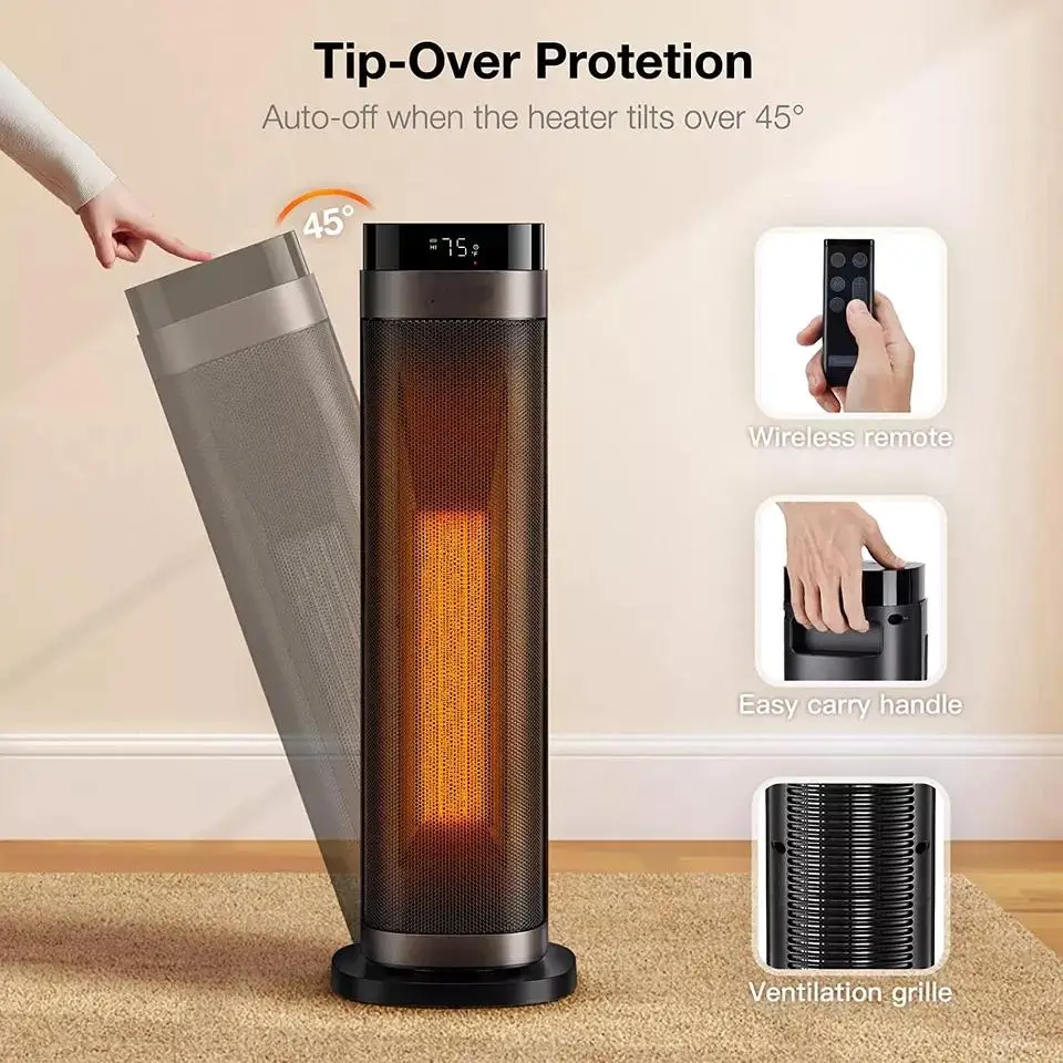 Tower Space Heater Electric Small Household Heater Portable Desktop Vertical Whole House Heater