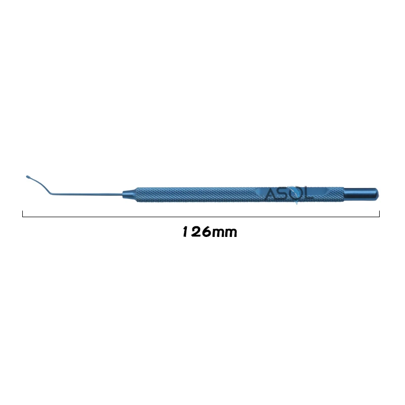 High quality manufacture titanium medical eye bylsma iol manipulator hooks 126mm