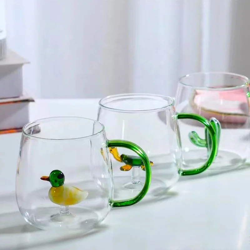 Wholesale Custom Vintage 3D Creative Animal Shaped Glass Cup