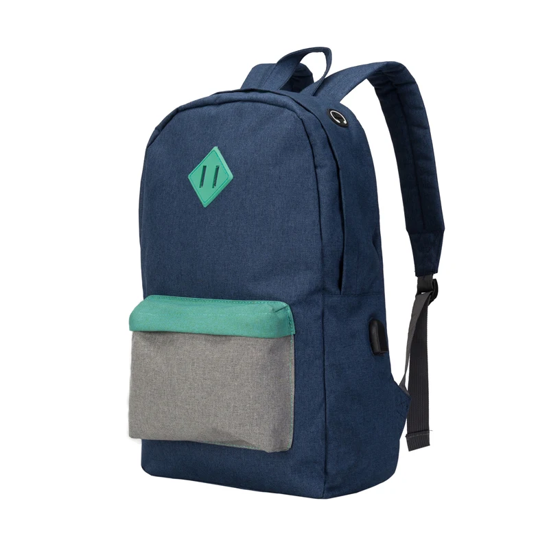 Heopono Durable 600D Heather Polyester Custom Branded Fashion Adults Work Travel Unisex Fashionable USB Charging Backpack