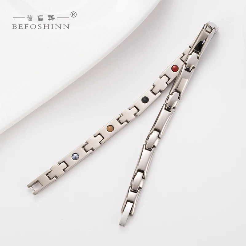 Оптовая продажа, индивидуальный мужской биомагнитный германиевый титановый магнитный браслет для здоровья, биомагнитный энергетический камень