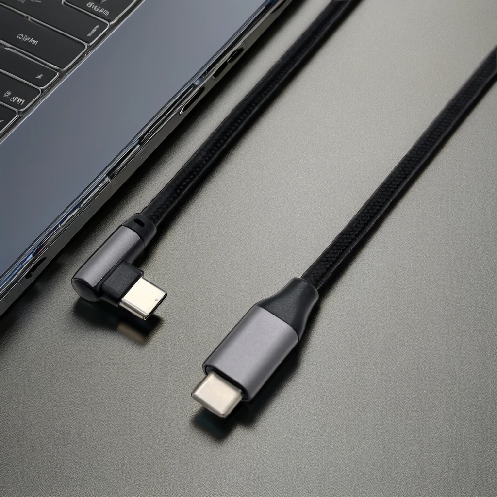 with outer woven mesh  male aluminum shell straight to curved  Fast Charge Data USB C Type C cable