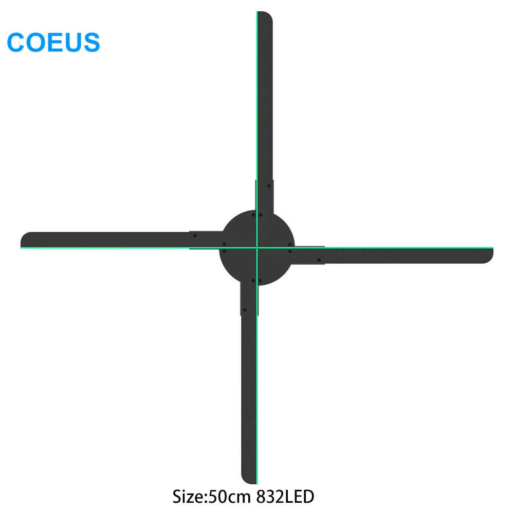 COEUS 50 см 832LED оптовая продажа 3D Голограмма уличный проектор HD реклама OEM/ODM доступная голограмма лампа удаленный плеер вентилятор