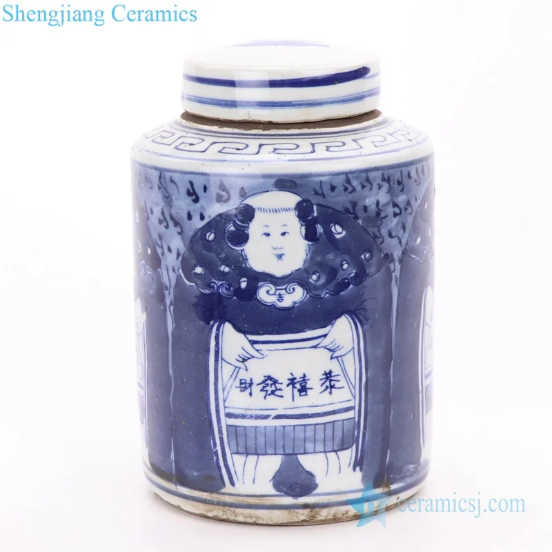 RZKT11-HM Hand painted China antique house decor ceramic tin jars