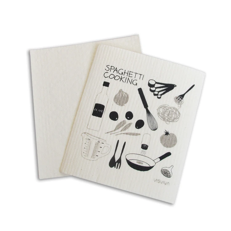 Печатная биоразлагаемая ткань для мытья, шведская ткань для мытья посуды