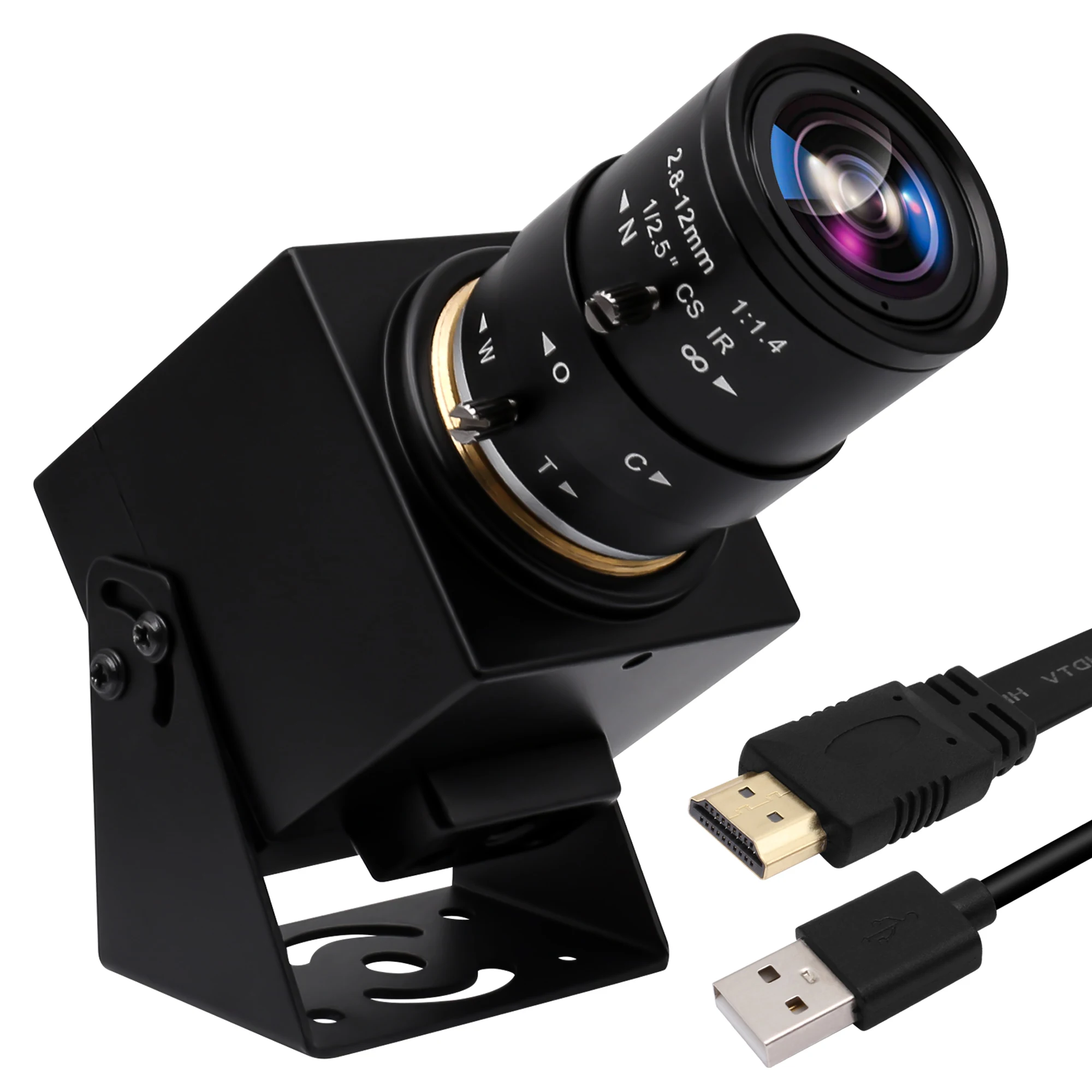 ELP 4K HDMI Camera IMX415 H.265 USB HDMI Simultaneous Output USB Webcam With 2.8-12mm Manual Optical Zoom Lens for Microscope