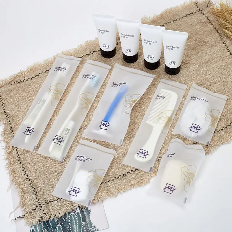 Custom Logo Luxury 5 Star Hotel Products Room Accessories Eco Friendly Full Set Hotel Supplies Hotel Amenities Set