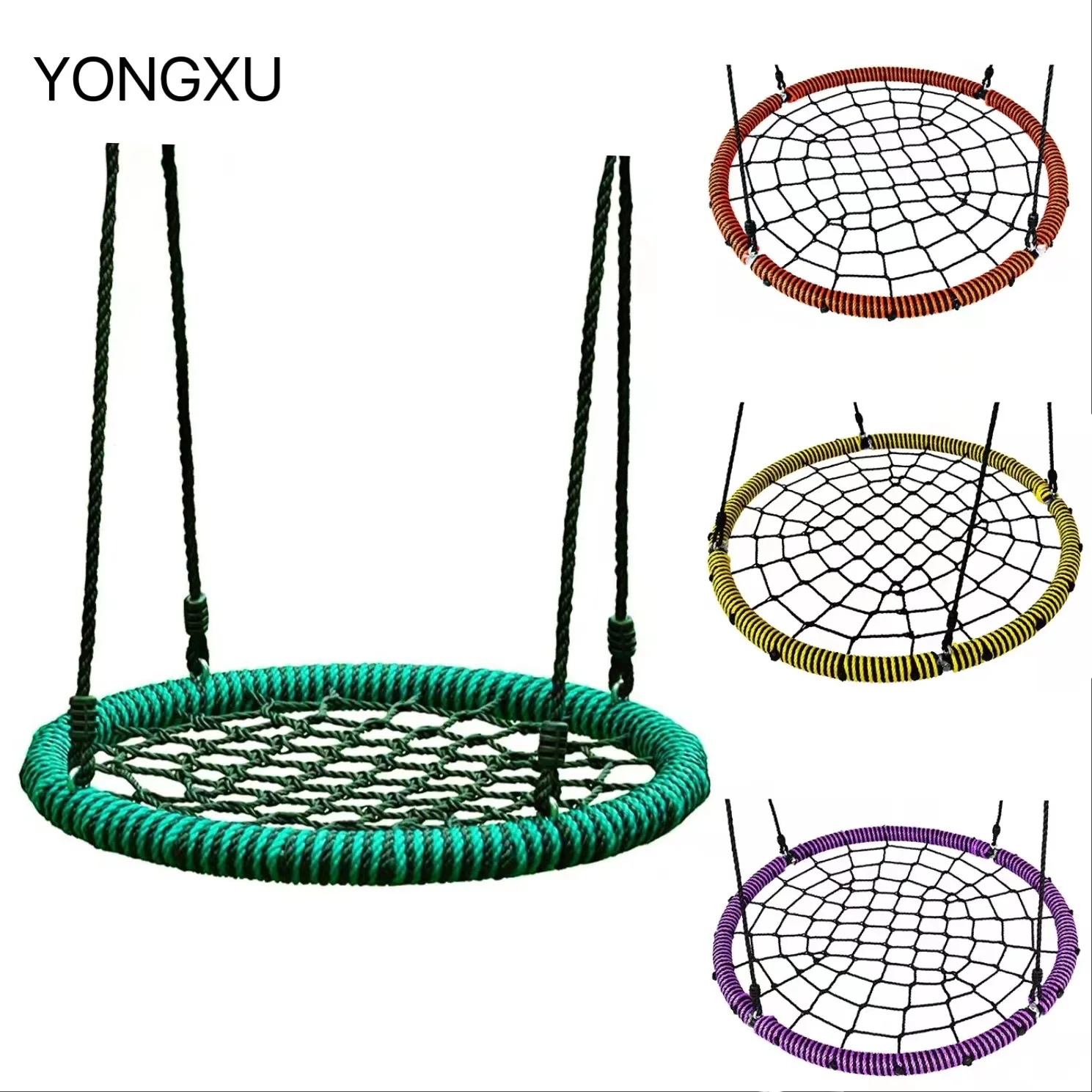 60cm Indoor Outdoor Webbing Net Swing PE Rope Tree Nest Durable Swing Set