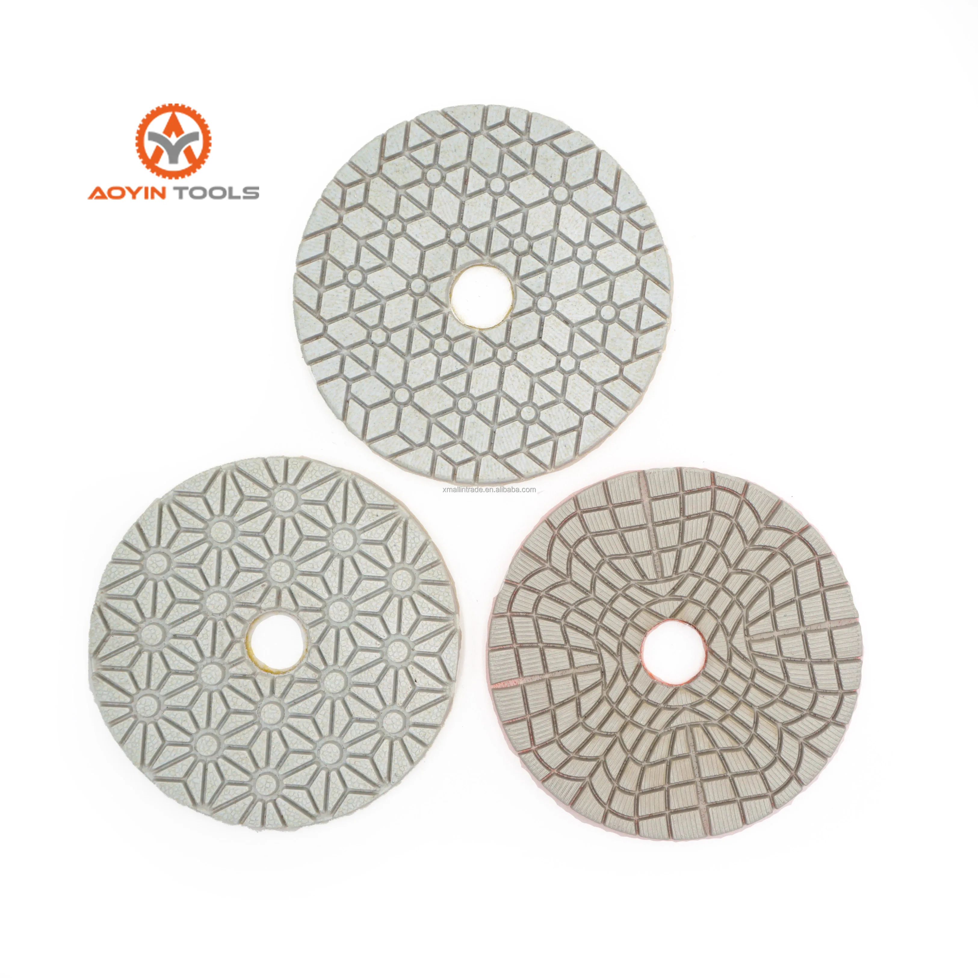 Custom Inch Wholesale 4 5in 100 125 mm 3 Step Wet Diamond Resin Polishing Buff Pads Use For Granite Marble Quartz Terrazzo stone