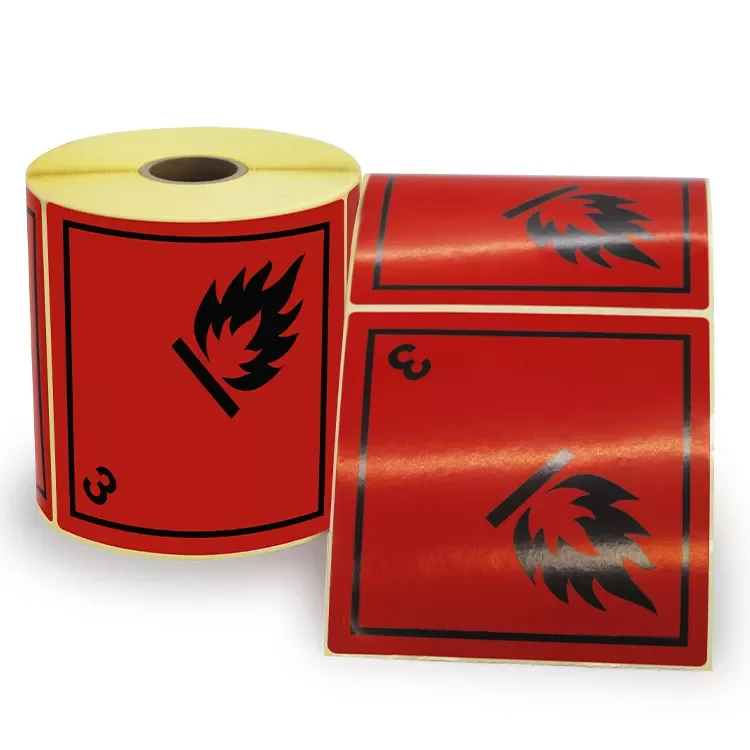 Un 3480 Danger Corrosive Chemicals Warning Semi Gloss Paper Label Printing Adhesive Sticker Shipping Thermal Transfer Labels