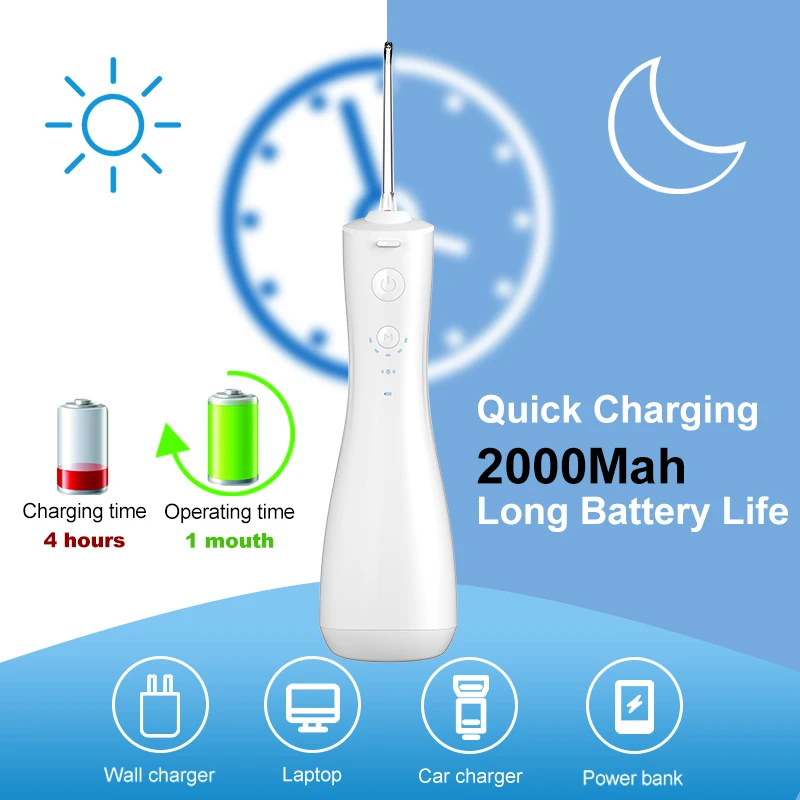 Teeth Cleaning 2021 Portable Cordless Oral Irrigator Dental Usb Rechargeable Port Water Flosser for Business trip use