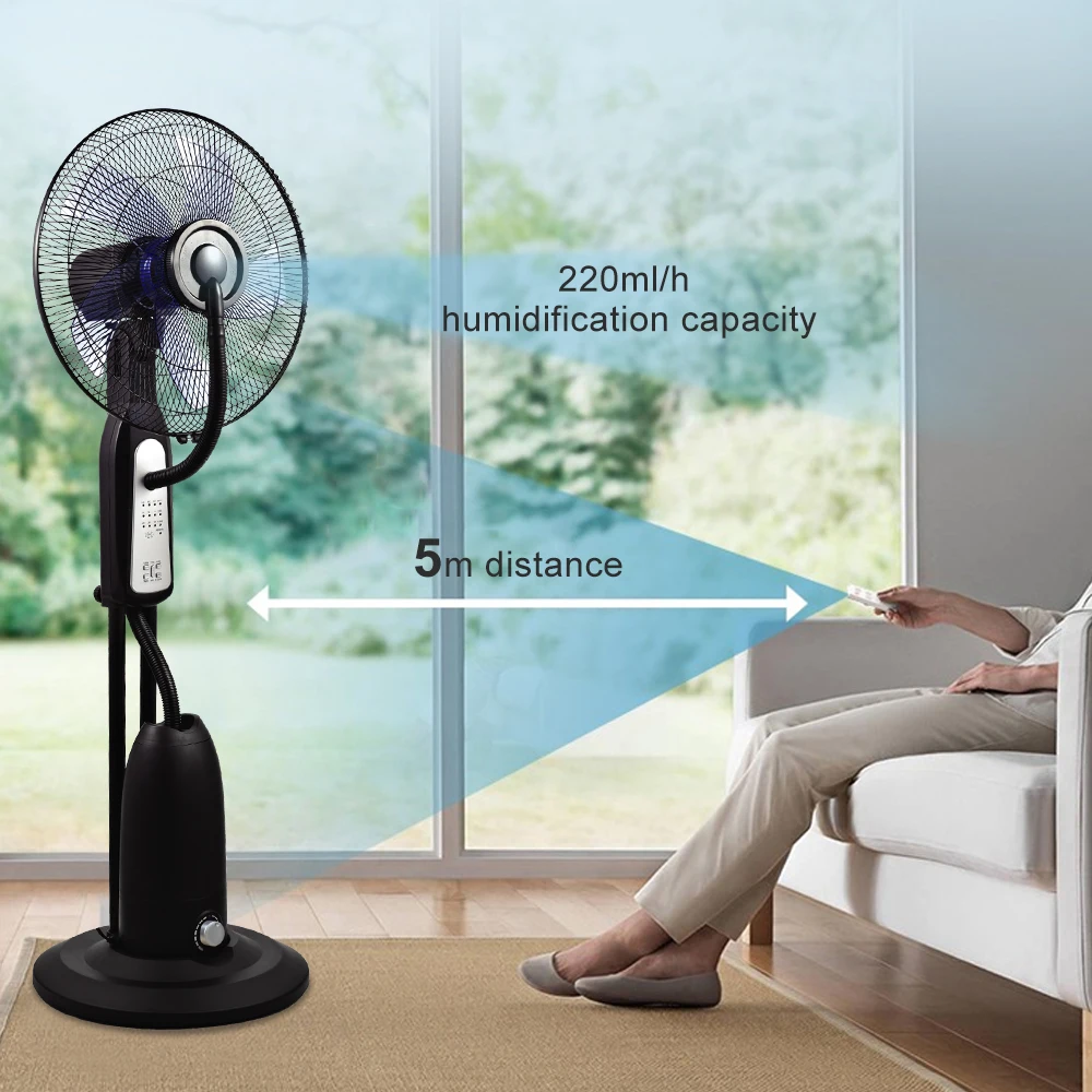 New Design timer Radial mesh Grille diffuser electric stand fan water fan