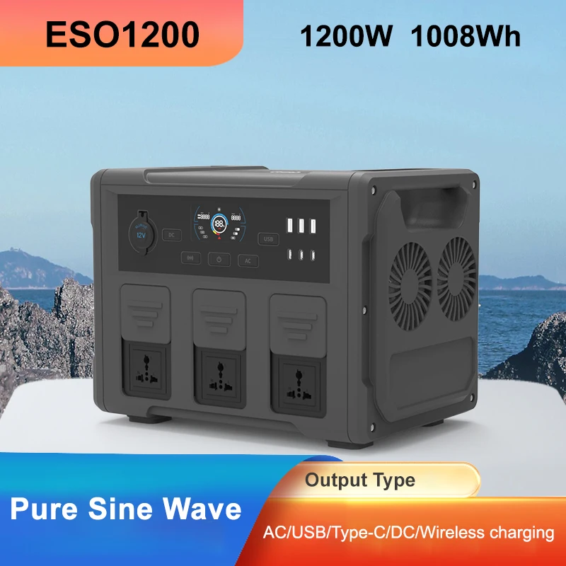 Ce 1200W Lithium Battery Power Bank Portable Ups Power Station For Emergency Power Household
