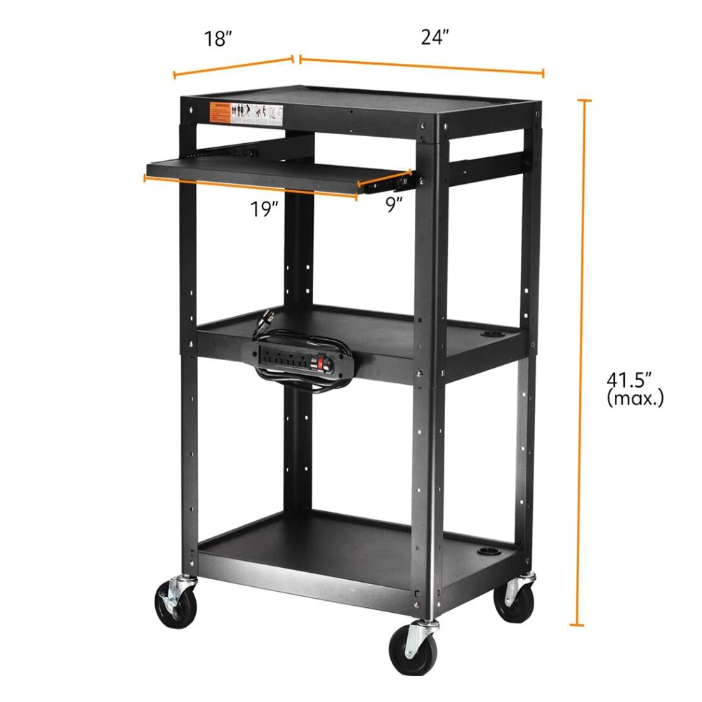 Metal Projector Cart For Laptop Charging