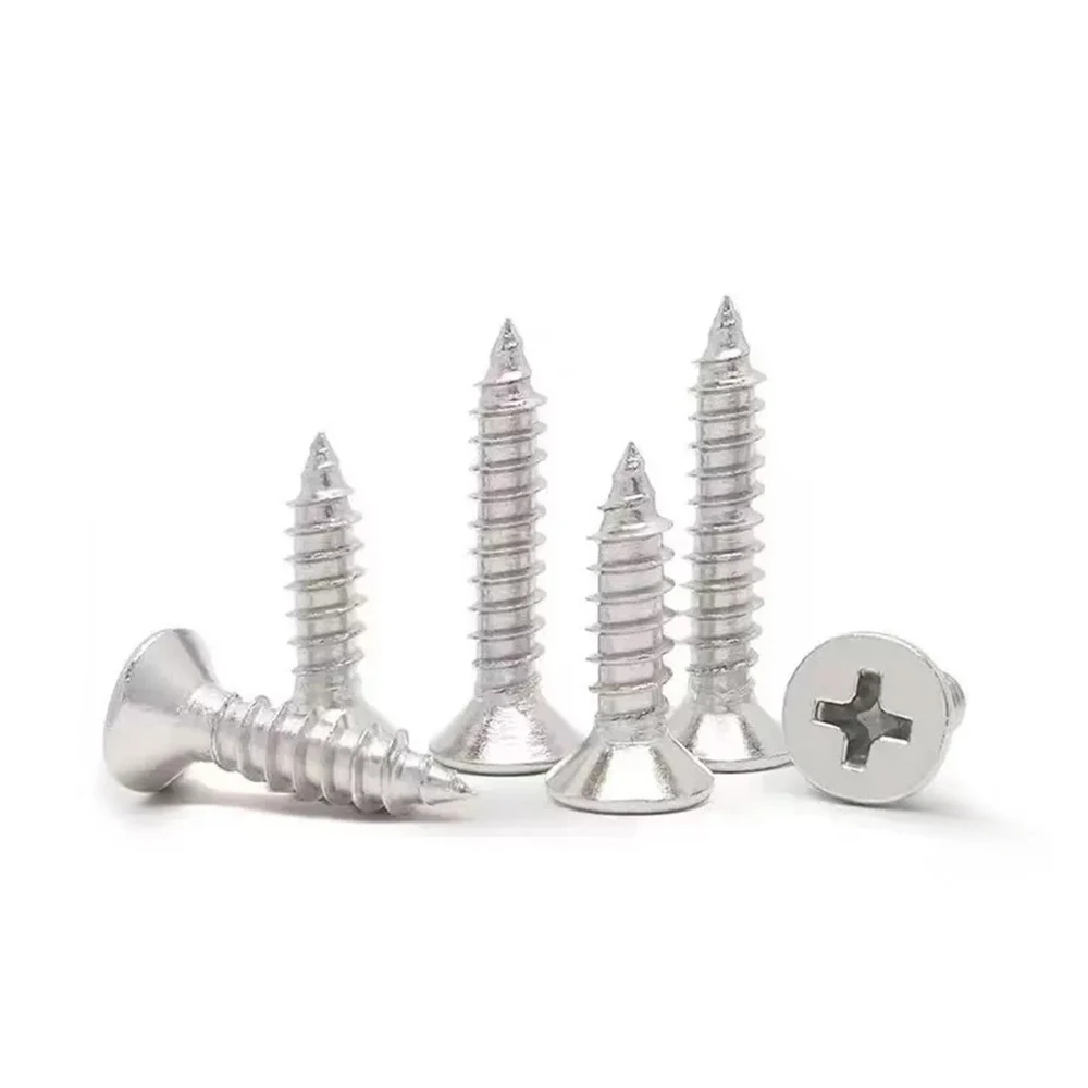 Carbon Steel Galvanized Black Philip Cross Recessed Flat Countersunk Head Self Tapping Wood Screws