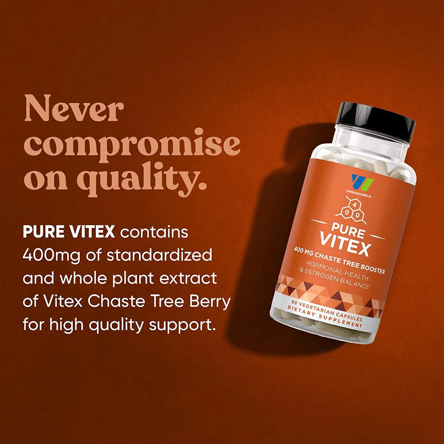 Vitex Pure Chasteberry Capsules Adults Natural PMS Support Hormone Balance Cycle Regulation Skin Health Promotion Supplements