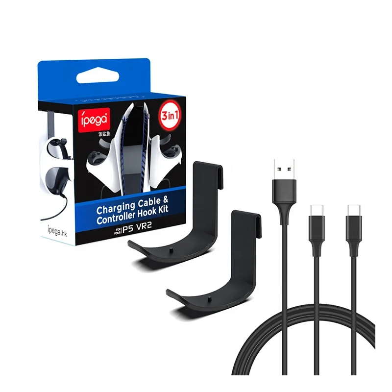 PG-P5V006 Hook Set For PS5 VR2 Charing Cable Handle Bracket 3 In 1 Charger Cable Hanger Kit