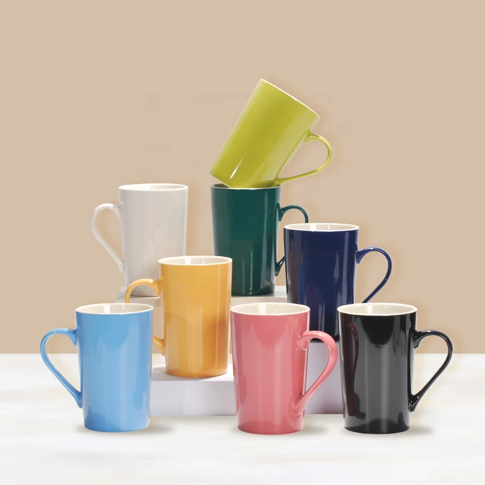 Best Selling Flower Pot Ceramic Bowl Jug Camping Mug Gold Rim Camp Cup With Lid 15 Oz Sublimation Blank