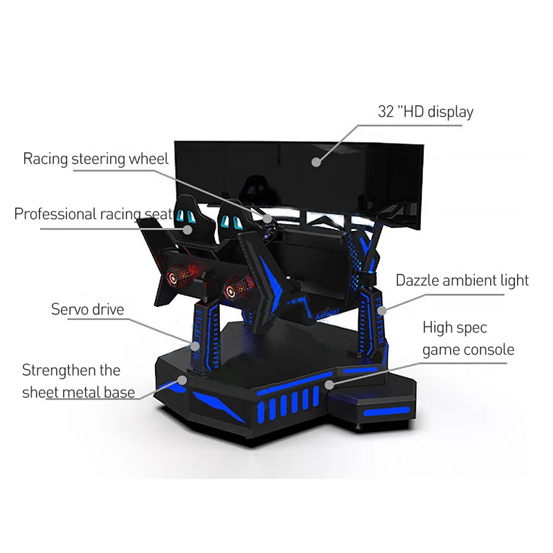 Hot Sale VR Equipment 9D Racing Simulator 3 Screen Car Racing Game Machine For Game Center