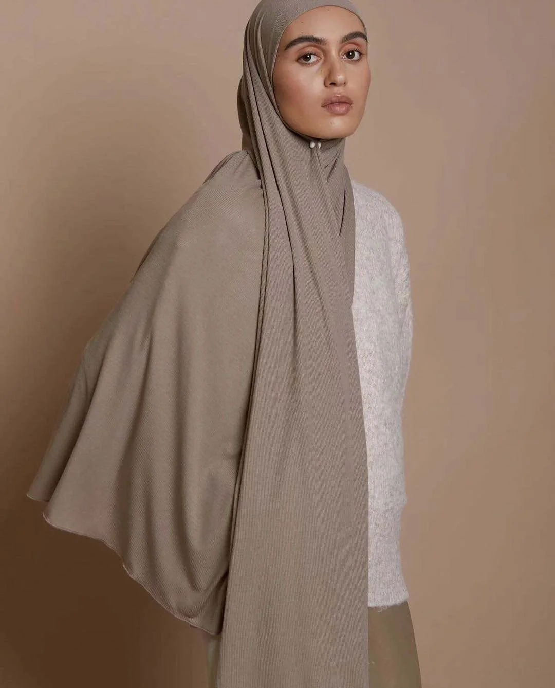 NEW arrival Premium Breathable Bamboo Ribbed Jersey Hijab Stretchy muslim women jersey hijab Scarf QK290