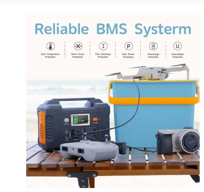 200V 230V AC 200W Portable Power Station 151WH Solar Generator 40800mAh/3.7V Battery DC Outdoor Emergency Power Supply