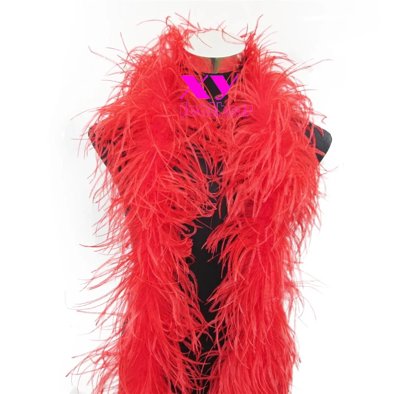 2meter  black white Ostrich feather boa Wholesale colorful Natural Ostrich Feather Boa for women lady scarf or Decoration