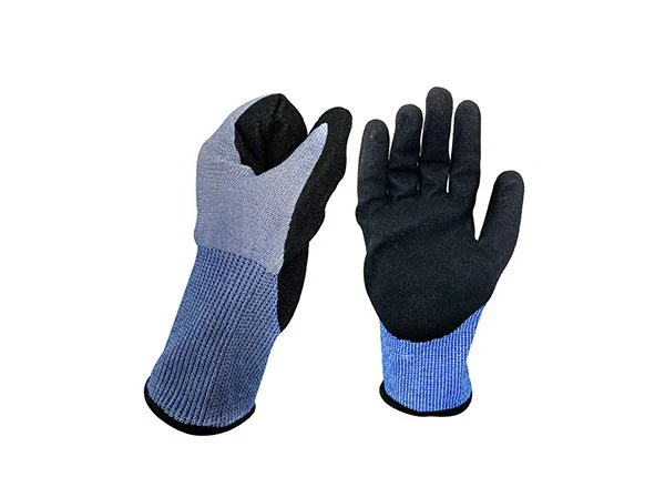 Level 5 21-Gauge Nylon/Spandex Knitted Line Micro-Foam Nitrile Coated Gloves Anti-Cut Anti-Slip Anti-Static Anti-Impact