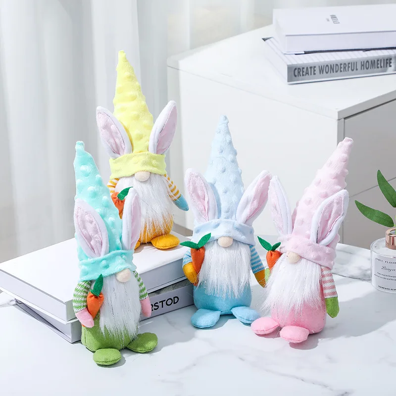 Silverbox Cute Easter Bunny Hat Ornament Plush Faceless Doll for Girls for Party Decorations and Holidays-Wholesale