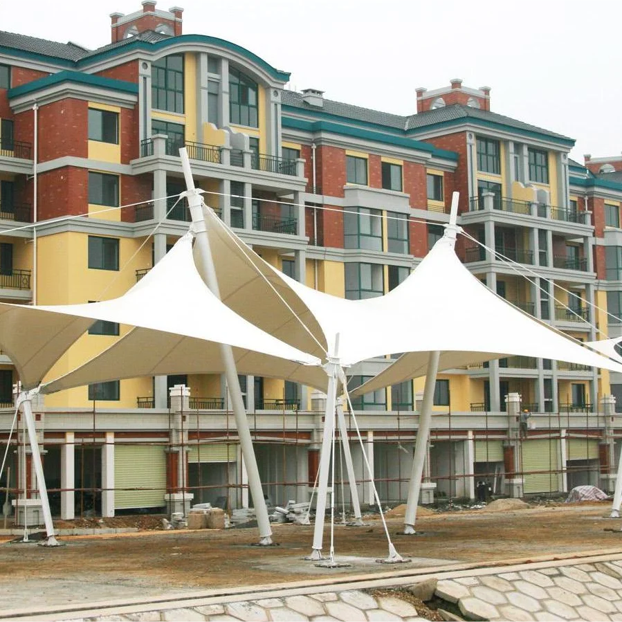 Outdoor PVDF coated fabric architectural sunshade tensile membrane structure tent