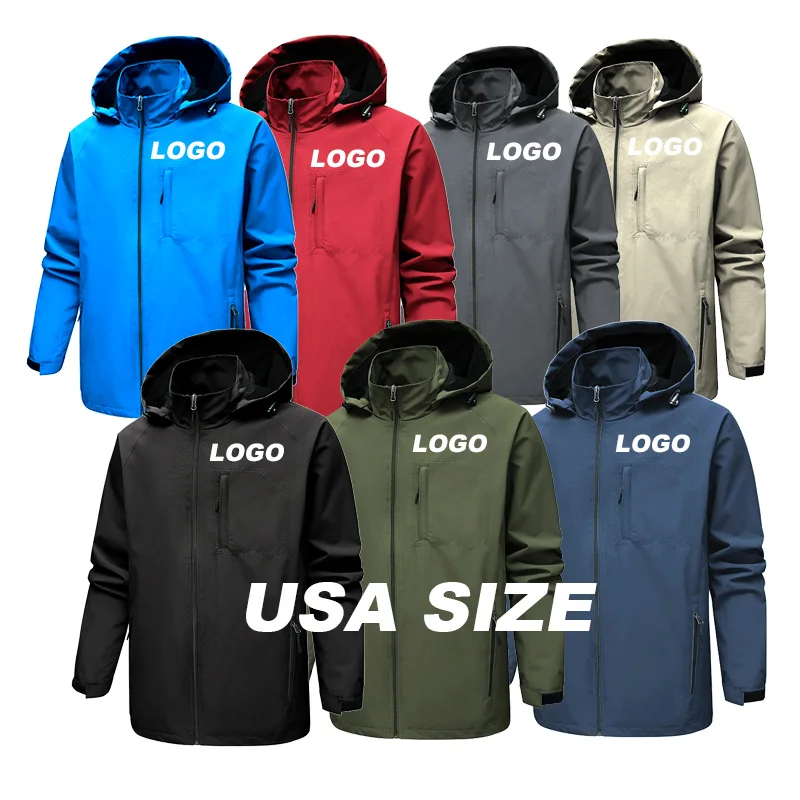 custom logo windbreaker jacket outdoor running  hoody rain crop mens coats spring polyester waterproof jacket
