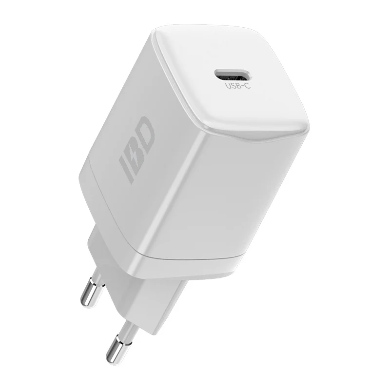 IBD Single PD 20W Fast Travel Wall Charger US EU UK Type C Mini 20W Wall Charger Adapter Plug For Mobile Phone