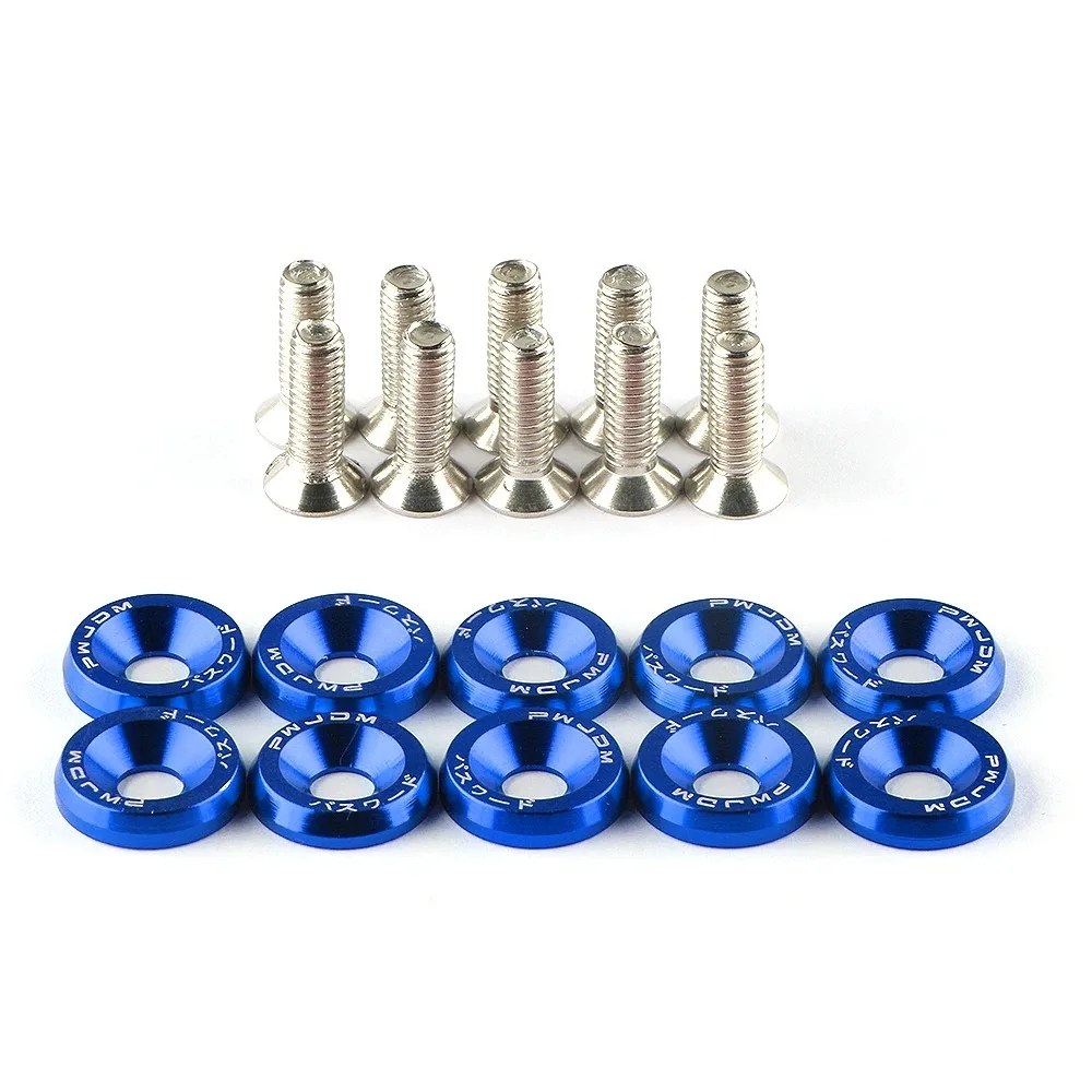 Anodized Color Countersunk Fasteners Set Car Modification Password JDM Aluminum M6 M8 Fender Washers With Bolts