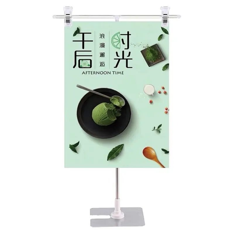 Supermarket POP Clip Advertising Poster paper hanging stainless steel Display Stand tabletop Banner Sign Holder with clips