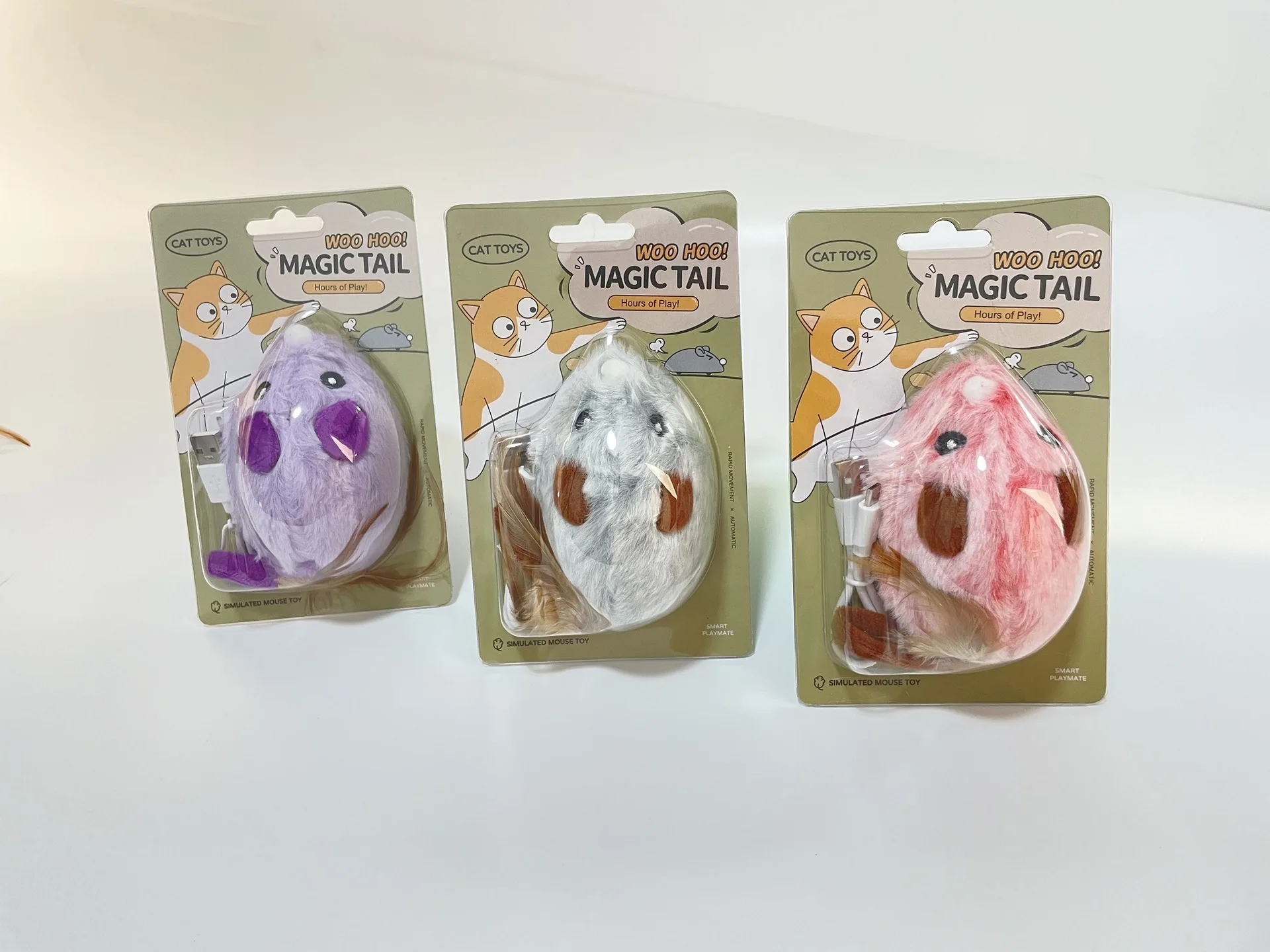 Plush mouse toys, intelligent electric simulation creative cat toys, USB electric pet toys