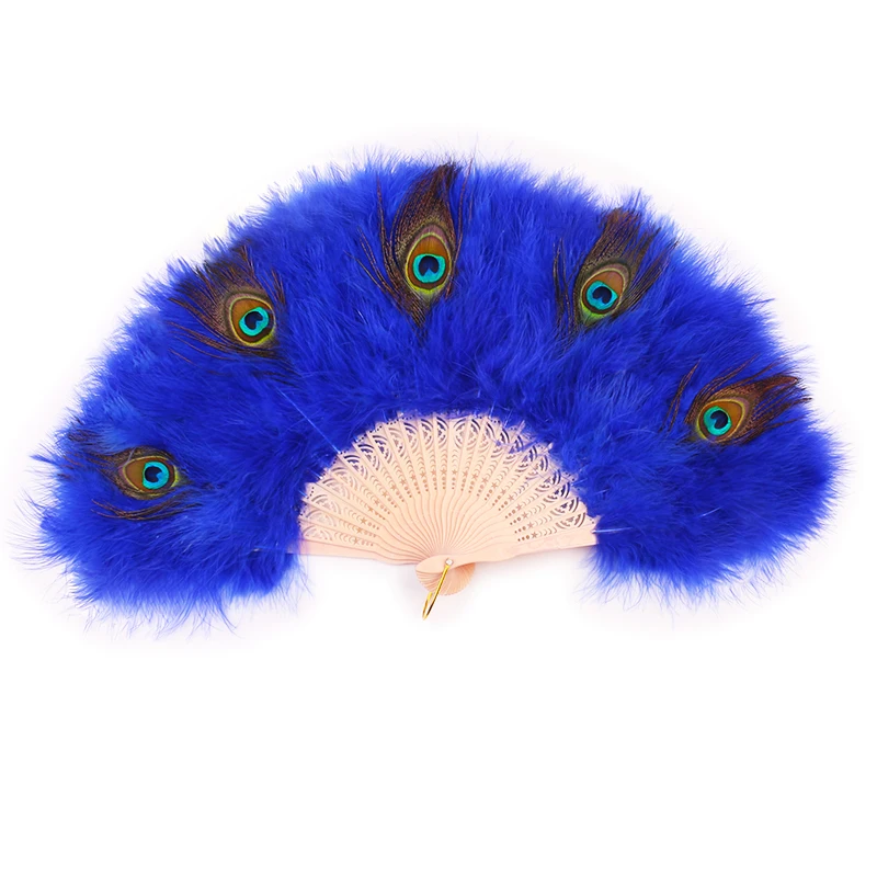 FK Black Feather Fan Peacock Feather Hand Fans For Wedding Bride Hand Holding Bouquet