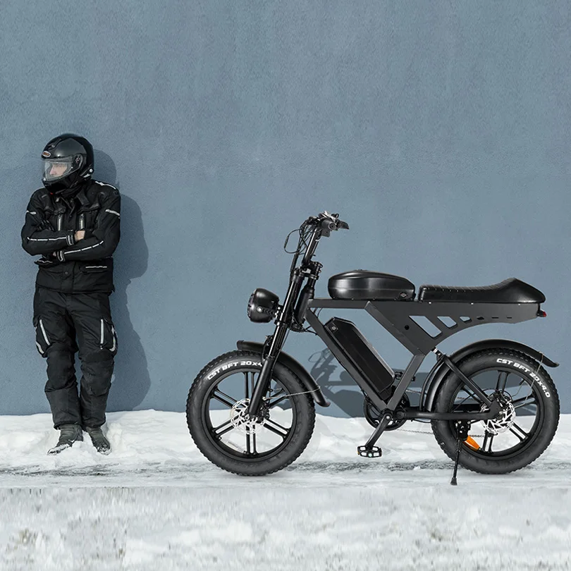 V30 All Terrain Electric Bicycle with Double Battery Electric Bike Two Suspensions 500w Motor E-bike Fat Tire Fat Bike in EU 48V