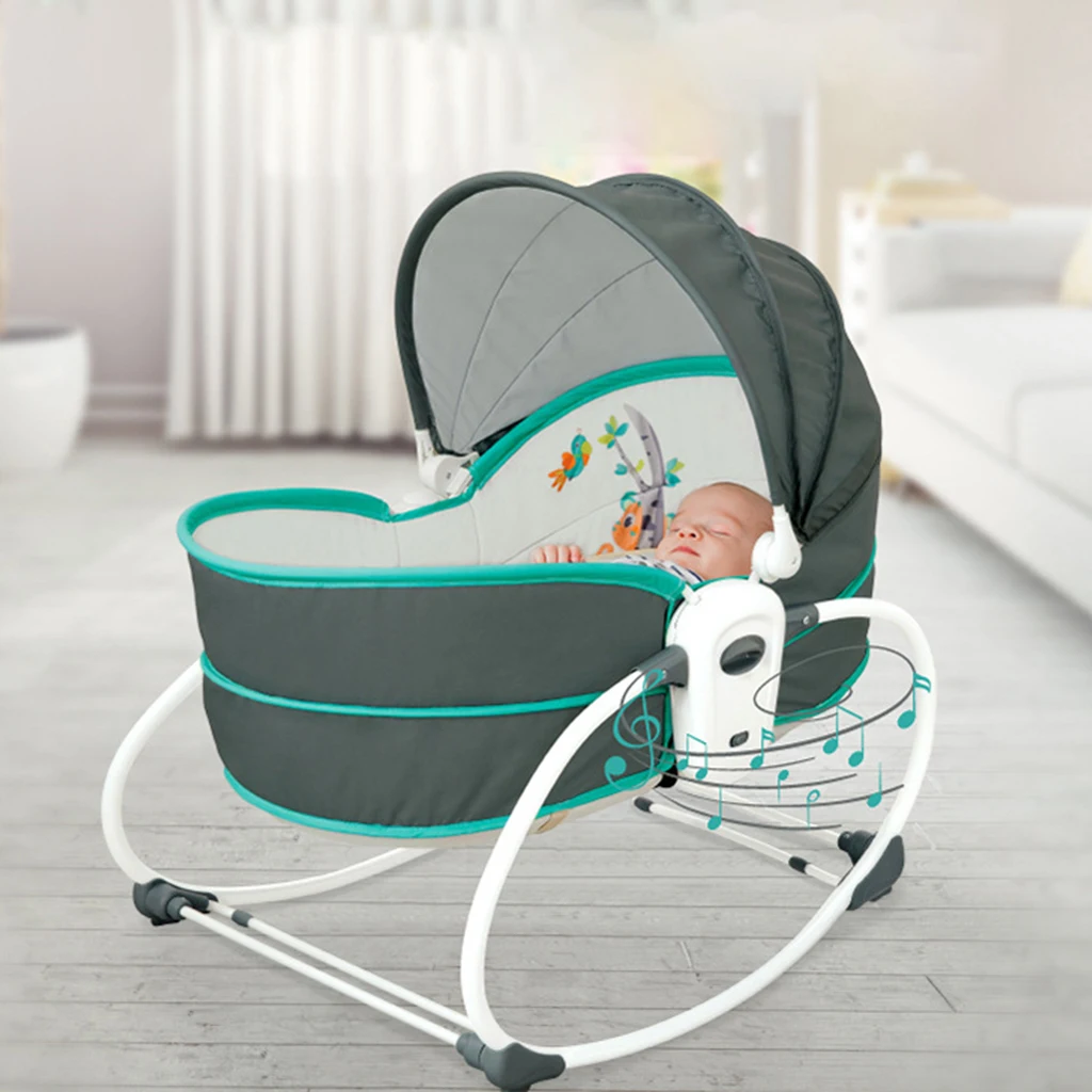 Adjustable Portable Electric Automatic Newborn Cradle Swing Rocking 5 in 1 Baby Bassinet Basket Crib For Infant Sleeping