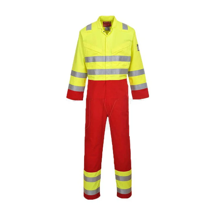 European HI Vis Fire Retardant Industrial Reflective Mechanics FR Welding Electrician Uniforms Workwear Safety Coverall