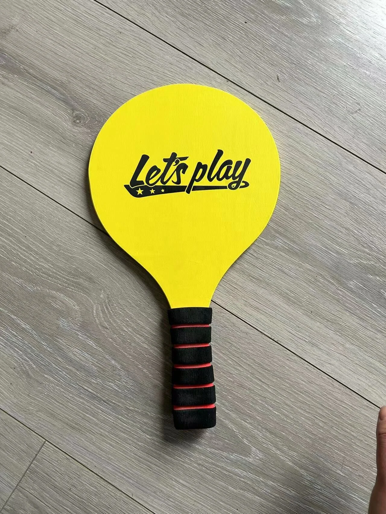 Beach Paddle Set Racket with 2 Wooden Paddles with soft Handle Indoor Outdoor Tennis Racquet for Family Kids Adults